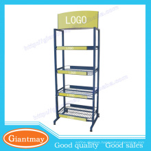 Supermarket fixed baskets merchandise portable product display shelf